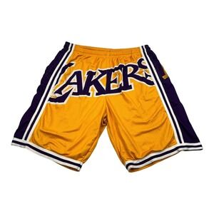 Los Angeles Lakers Shorts Mens 2XL Gold Purple NBA Basketball Mitchell & Ness